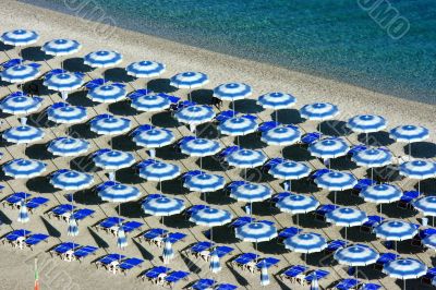 Scilla beach umbrellas from above