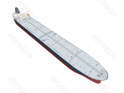 Oil tanker isolated over white