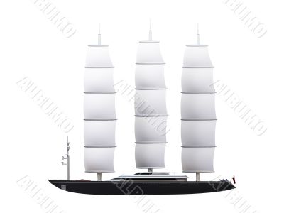 Vessel boat isolated over white
