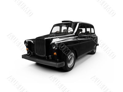 Black taxi isolated over white