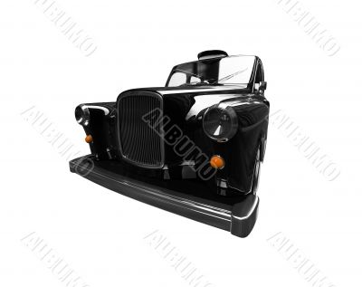 Black taxi isolated over white