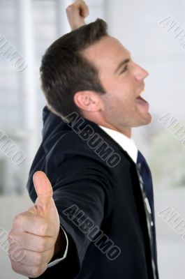 close up of happy businessman