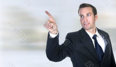 businessman pointing