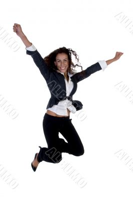 businesswoman jumping