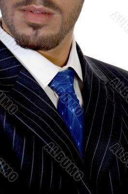 close up of businessperson`s tie