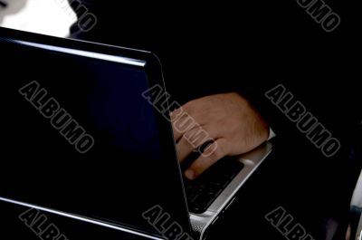 businessman hands working on laptop