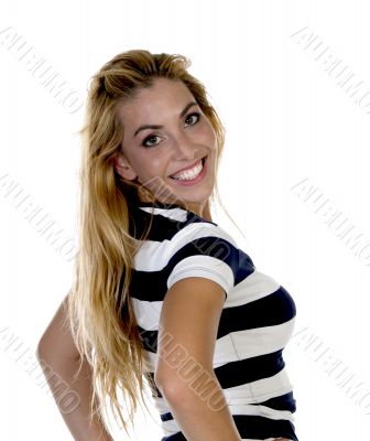 lady throwing smile to camera