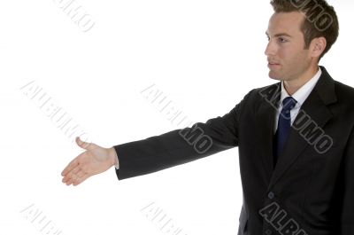 young businessman offering handshake