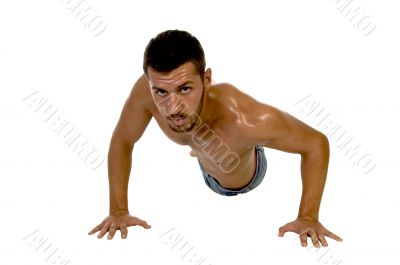 male working out with side pose