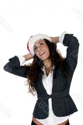 lady having hands back on head