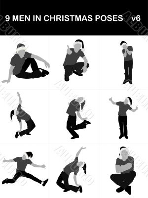 men wearing santa cap