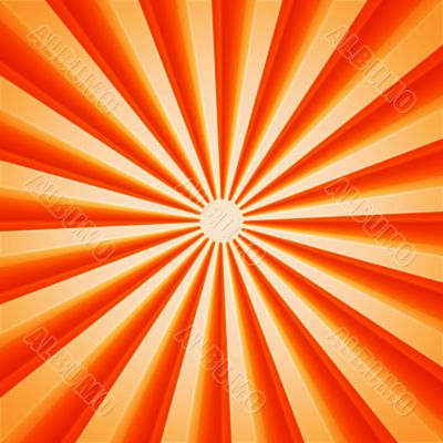 Sun rays with orange colors