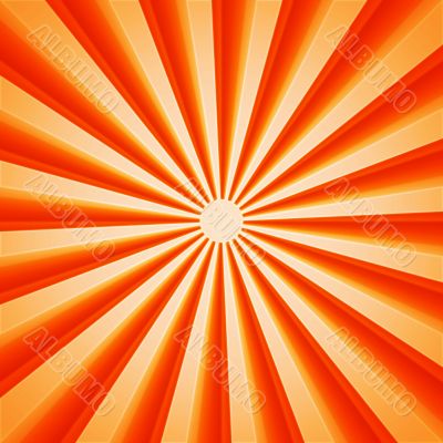 Sun rays with orange colors