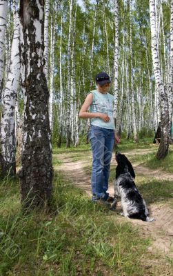 The girl with a dog