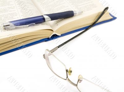 book and glasses