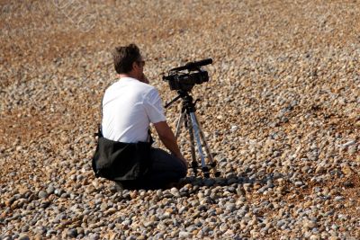Cameraman on a beach