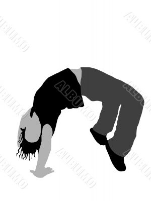 young man doing bridge exercise