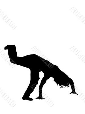 man doing  handstand