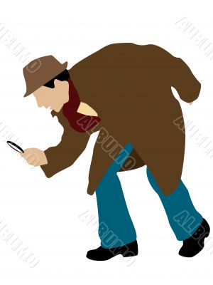 detective with magnifier