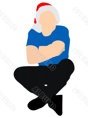 man with legs crossed in air