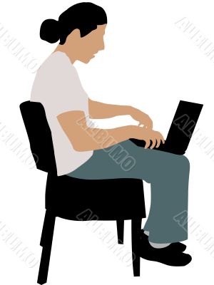 man working on laptop
