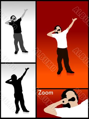 male in singing pose