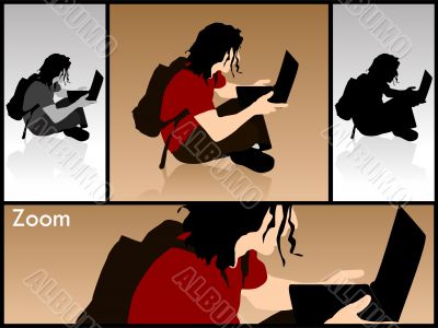 man sitting with laptop