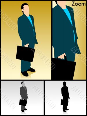 successful businessman with bag