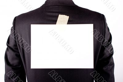 business man with a sheet on the back
