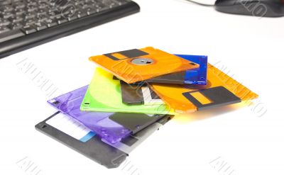 several diskettes
