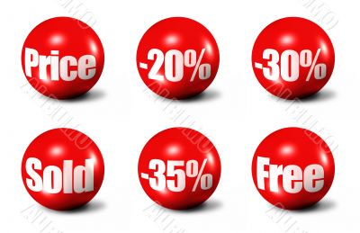 red 3D spheres