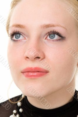 Portrait of the young woman.