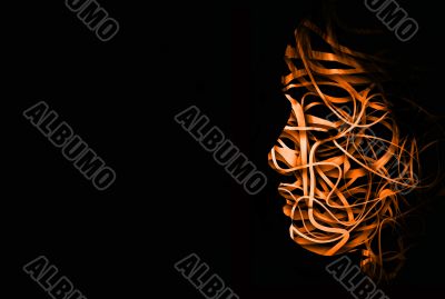 abstract face orange