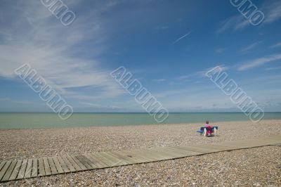 Sitting at the beach