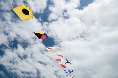 sign flags from a ship