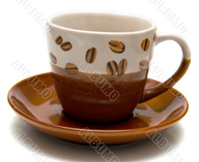 Cup on a white
