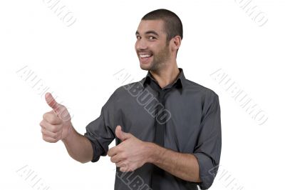 male wishing goodluck