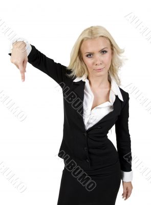 lady pointing down