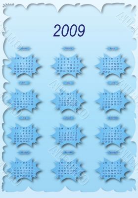 Calendar of 2009 year.
