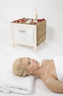 woman taking spa treatment