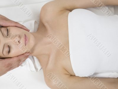 a relaxing lady