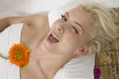 beautiful woman with flower