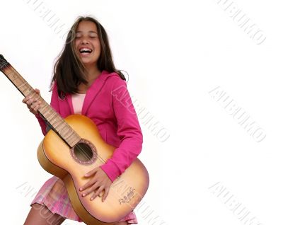 Teen girl with guitar
