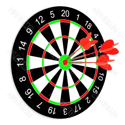 Darts on a white background. Isolated 3D image