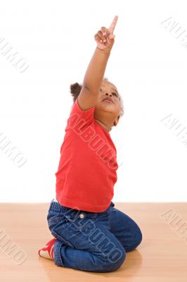 African baby on knees