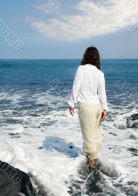 Woman in the ocean