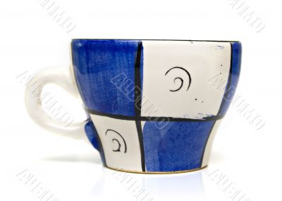 Cup on a white