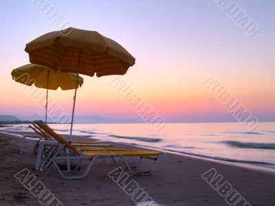 sunbeds on the beach