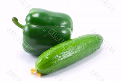 green ball pepper and cucumber