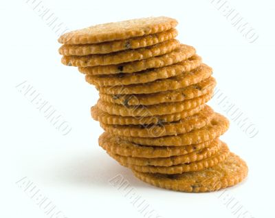 crackers on white background